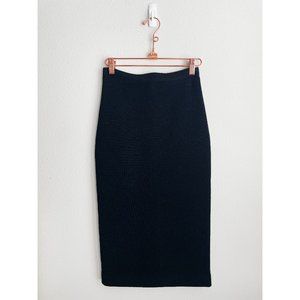 3.1 PHILLIP LIM Stretch Marino Wool Knit Pull On Black Pencil Skirt XS